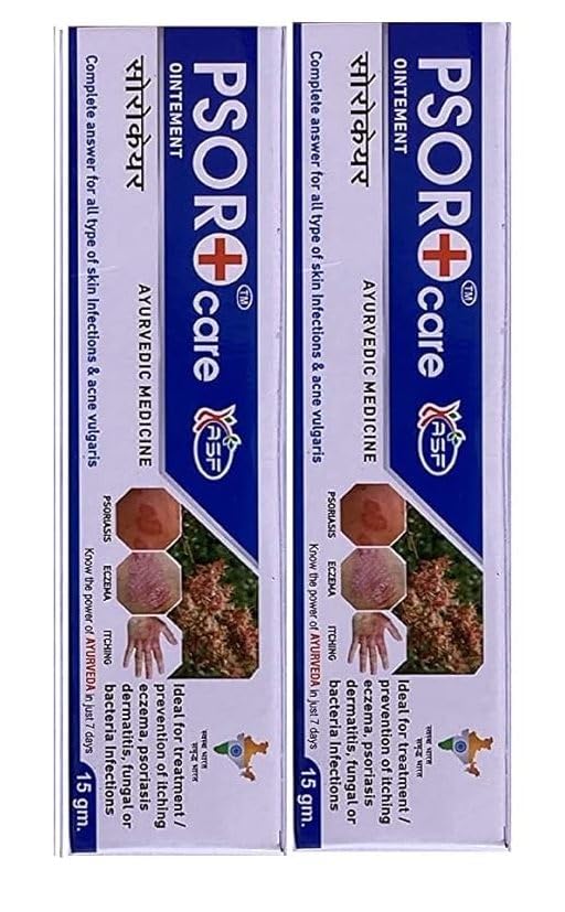 Psoro Care Ayurvedic Ointment for Adults Psoriasis, Skin Itching, Eczema, Ringworm, Fungal Infections & All Skin Types (15.00 g (Pack of 2)) (B0DGXB6WJK) Amazon Price History, Amazon Price Tracker