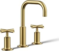 Vista 23 de Kohler K-14410-4-BGD Purist - Grifo para lavabo de baño con manijas de palanca baja y boquilla baja, K-14406-3-BL