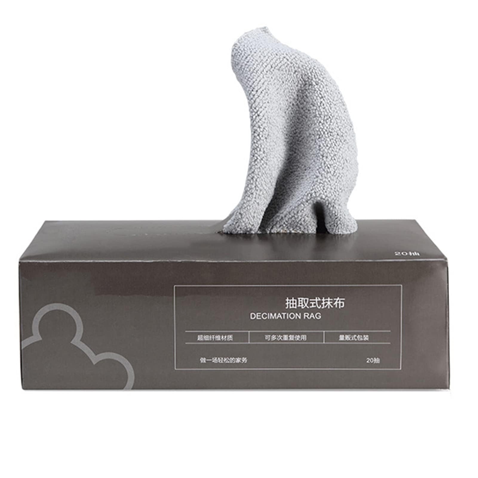 TERRIFI Reusable Microfiber Cleaning Cloths Roll, Washable and Absorbent Microfiber Towels for Kitchen, Dish, Window, and Car Cleaning, Multi-Purpose Towels in a Box, 15 or 20PCS Grey