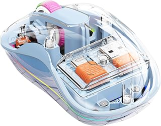 充電式ワイヤレスコンピュータ制御、サイレントコンピュータ制御ワイヤレス | RGB ライトを備えた透明なトライモード コンピューター制御 - リビングルーム、寮、図書館での作業学習やゲームプレイのためのノイズのないコンピュータ制御