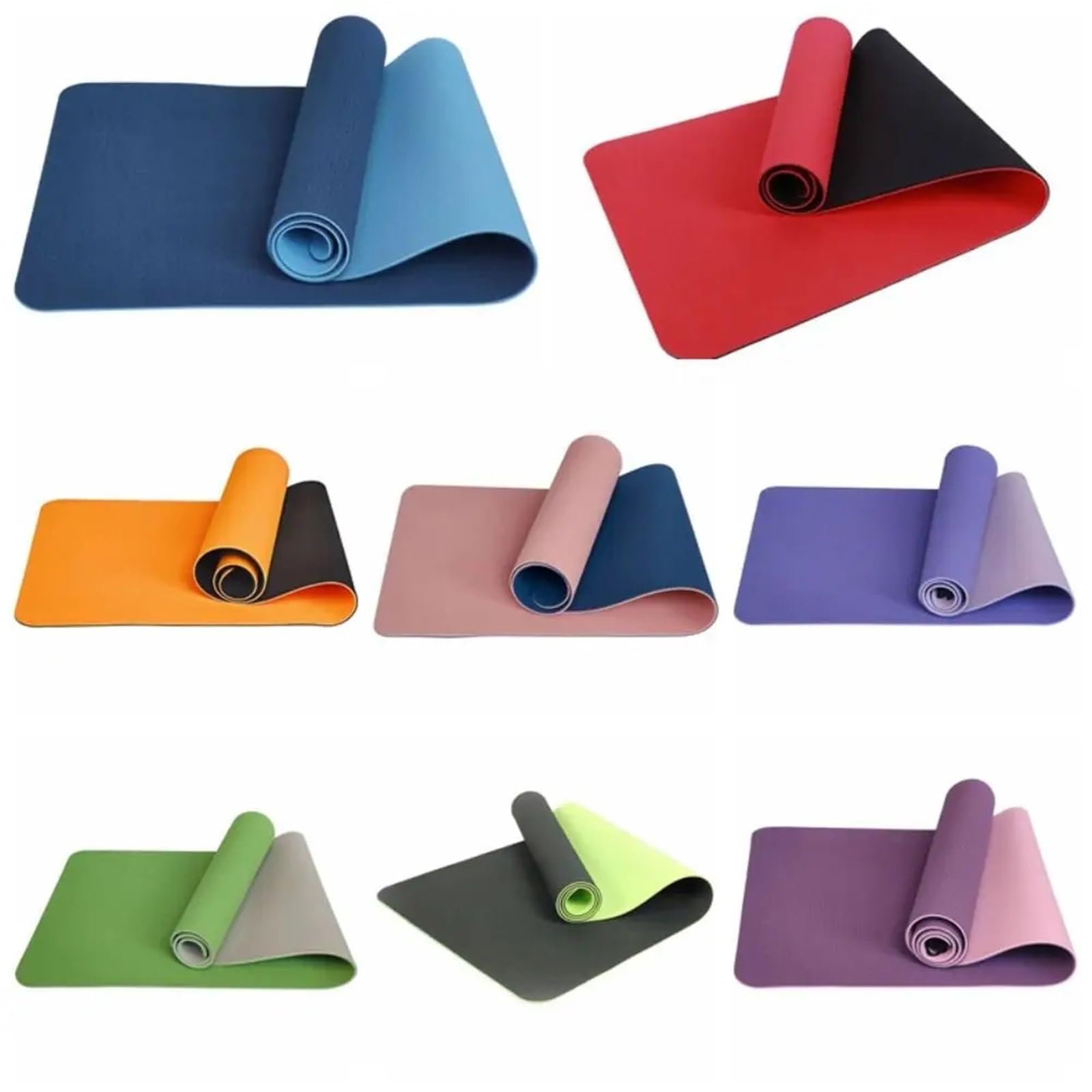 Tappetino per Yoga Tappetino Da Yoga Antiscivolo Pilates Pieghevole Fitness Su Entrambi I Lati Allenamenti Sul Pavimento per la Casa