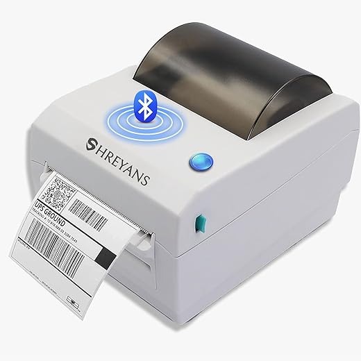 SHREYANS (Cd410 4 Inch Receipt + Label Printer (Bluetooth Printer) For Invoicing & Labelling (Recommended For Shipping Label & Ecommerce Invoice,…