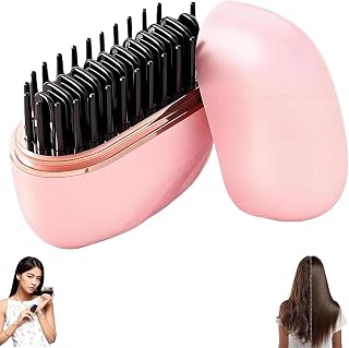 Wireless Mini Straightener Straightener Brush Portable Rechargeable Hair Straightener Brush 3 Level Temperature Adjustment 30s Fast Heating Mini Hair Straightener Brush for Travel, Use