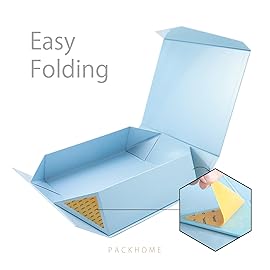 PACKHOME 17x14.5x5.5 Inches, Extra Large Gift Box with Lid, Magnetic Closure Box for Clothes and Large Gifts (Glossy Light Blue)