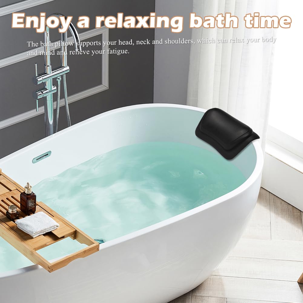 Cuscino Per Vasca Da Bagno Koelaa Con 2 Ventose Antiscivolo | Supporto Cervicale E Lombare Ergonomico, Impermeabile, Antimuffa, Bianco