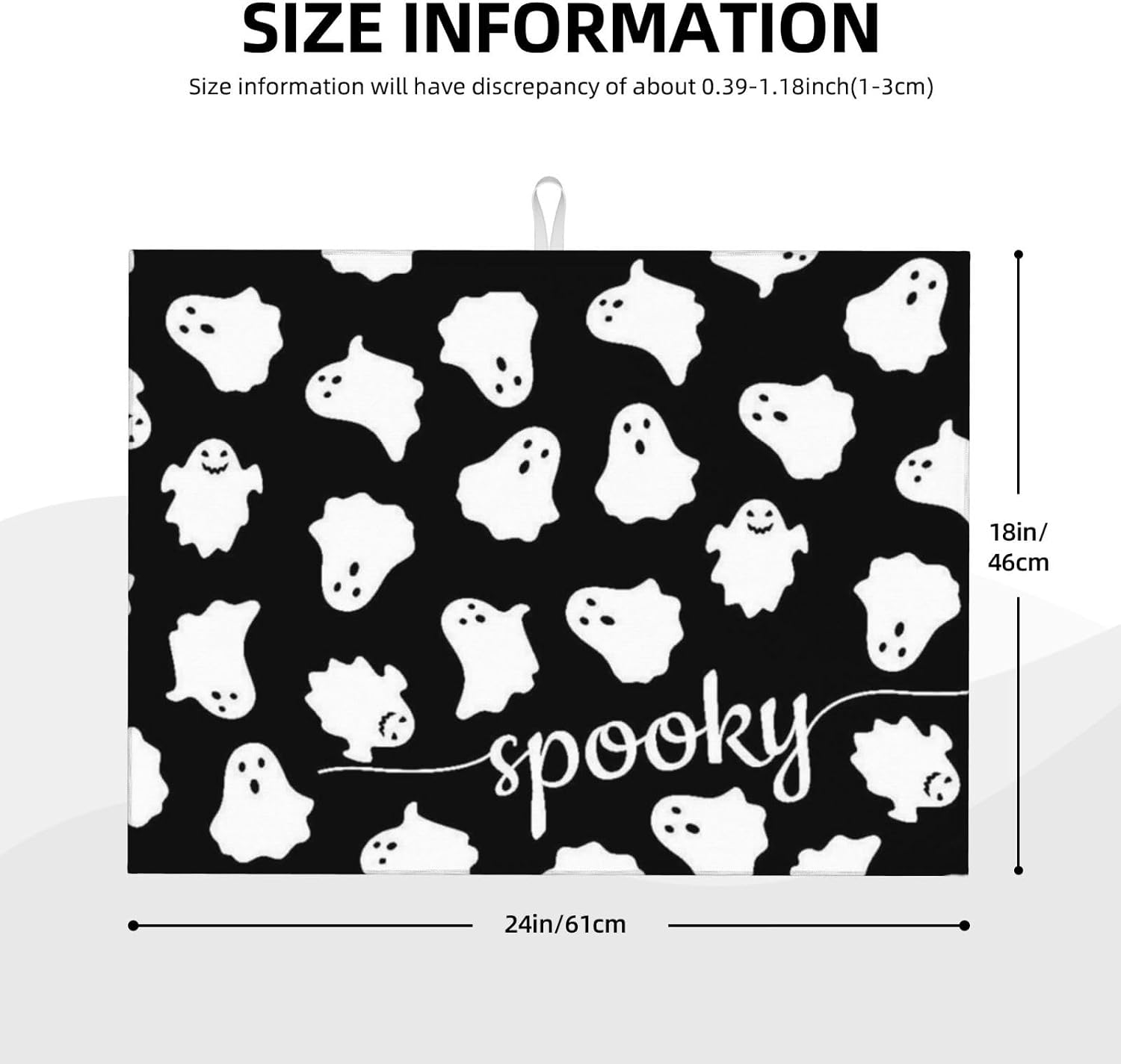 Halloween Goth Ghost Dish Drying Mats, Spooky Dish Mat for Kitchen Counter, Absorbent Microfiber Dish Drying Pad, Kitche Mat Dish Drainer Rack Mats for Coffee Bar 18"x24"