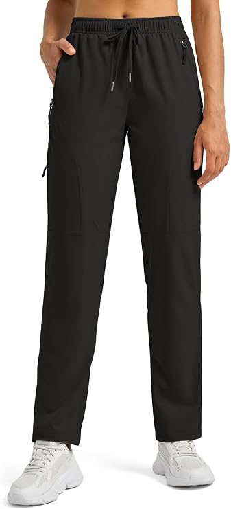 Willit Hiking Cargo Pants Women with 5 Zip Pockets Lightweight
