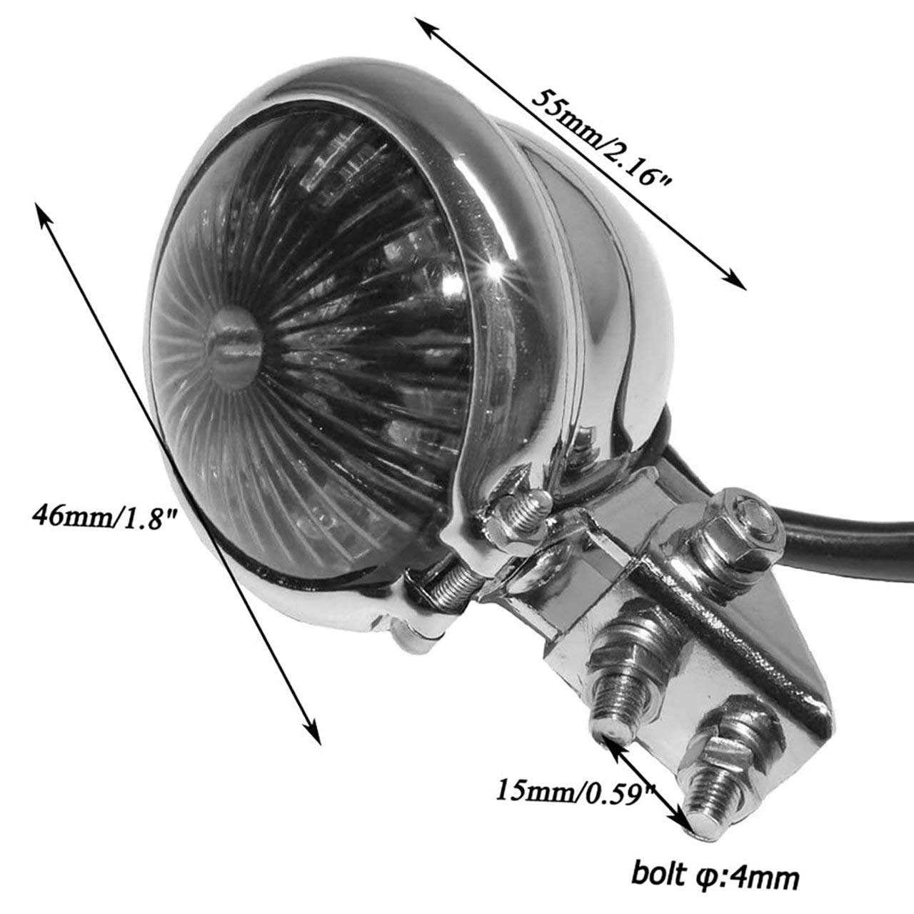 Motorcycle Bates Style LED Brake Stop Tail Light Lamp For Bobber Chopper Curiser