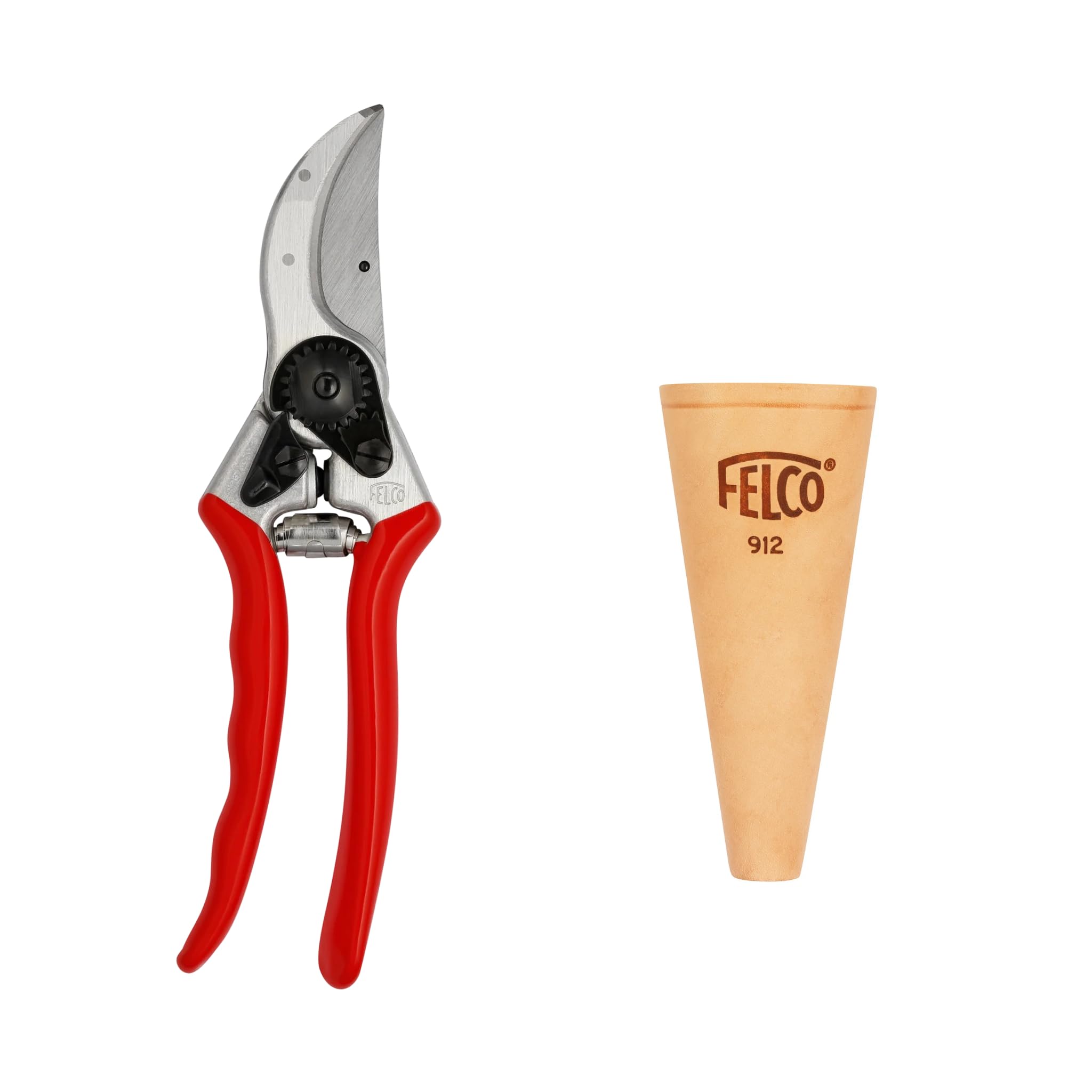 FELCO 2 Forbici da Potatura Professionali Bypass 25 mm per Mano Destra con Fodero Rinforzato FELCO 912 per Uso Intensivo