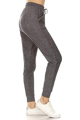 Leggings Depot Women's Jogger Track Cuff Sweatpants with Pockets for Yoga, Workout