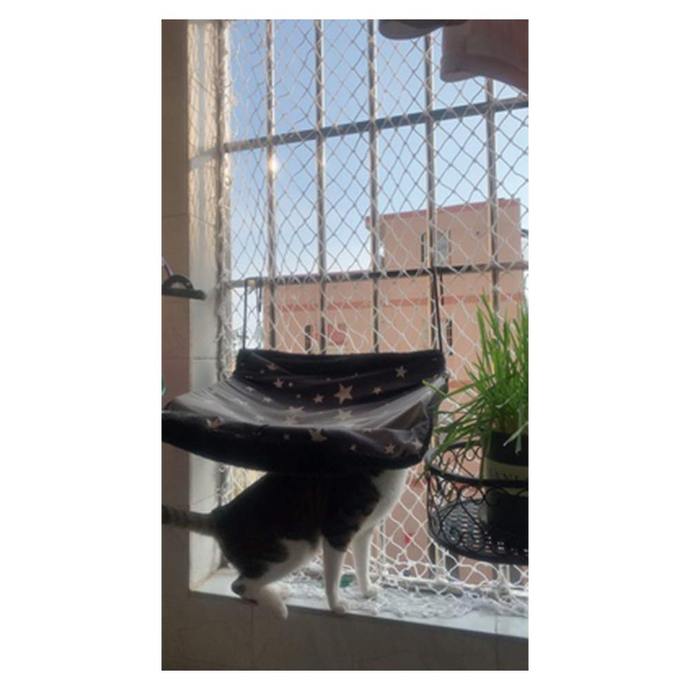 Siatka zabezpieczająca dla psów, zwierząt domowych, na balkon, poręcz schodów, siatka na szyny, siatka wewnętrzna, schody, siatka zabezpieczająca przed upadkiem, nylonowa siatka linowa, biała, 6 mm, 5 x 2 m