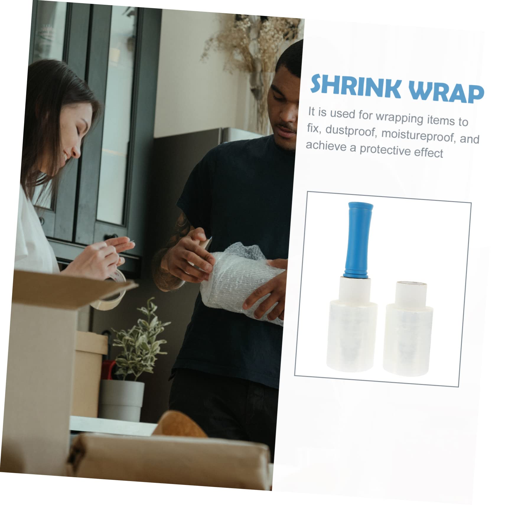 VILLCASE Credit Membrane Stretch Film Handle Thick Wrap Industrial Adhesive Packaging Film for Moving