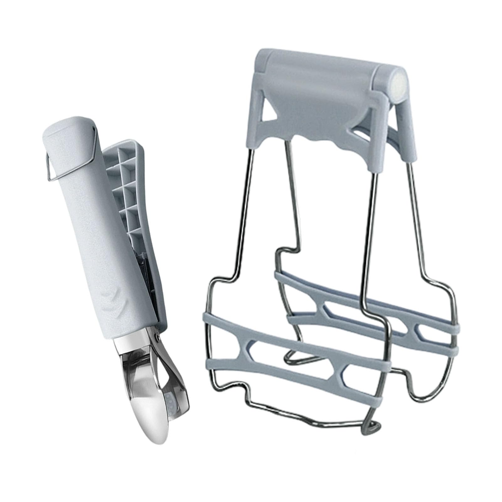 jiingekk Of 2 Multipurpose Utensils Silicones Nonrust Steel Nordic Kitchens Tool Set for Cooking Bowl Clamps