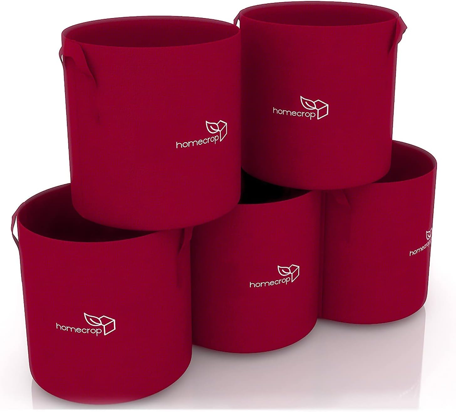 homecrop Fabric 350 GSM Maroon Grow Bags, Pot for Plants, Plants Pot for Terrace Gardening / Vegetable Plants Growing (10x10 inch, Maroon) (Pack of 5)