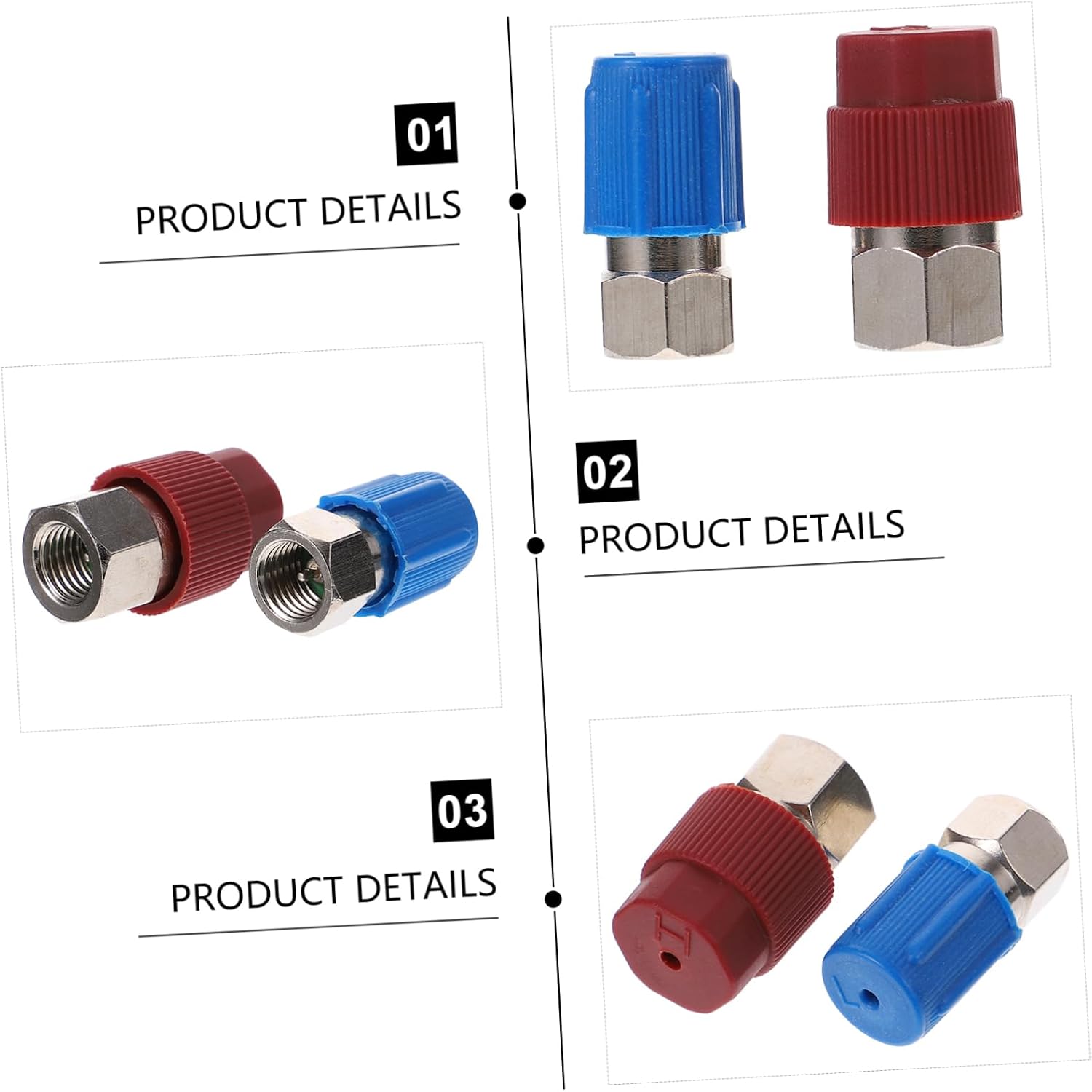 2Pcs High Low Quick Connect Couplers for Car to Adapters Reliable Access with Knobs Leak Design Color Coded