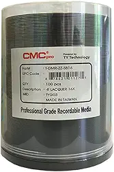 CMC Pro - Powered by TY Technology 16 x 4,7 GB DVD-R prata térmica em caixa de bolo - pacote com 100