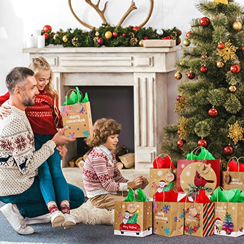 24 Christmas Kraft Gift Bags And 18 Christmas Glow In The Dark Gift Bags #TOP6