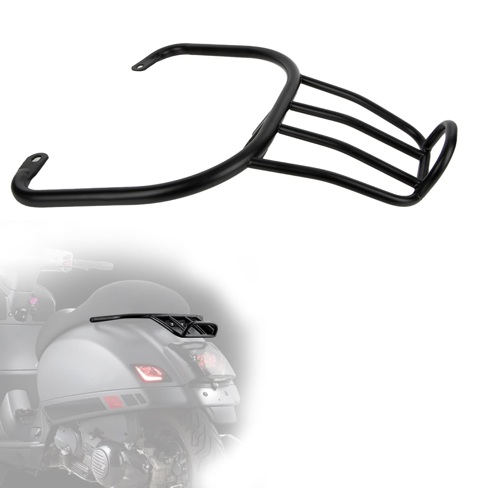 Gepäckträger für Vespa GTS 300 – PSLER für GTS Super GTV GT 60 125cc 200cc 250cc 300cc Motorradzubehör Heckträger Gepäckdachträger Schwarz