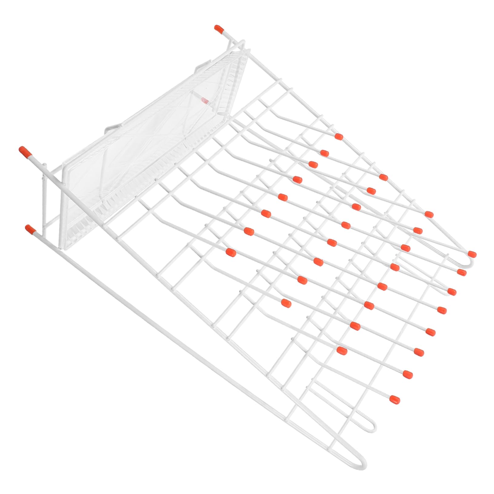 Séchoir pour Laboratoire en Fer Blanc, 32 Emplacements, Structure Stable et Solide, Seche Bouteille, Égouttoir à Verres pour Tubes à Essais