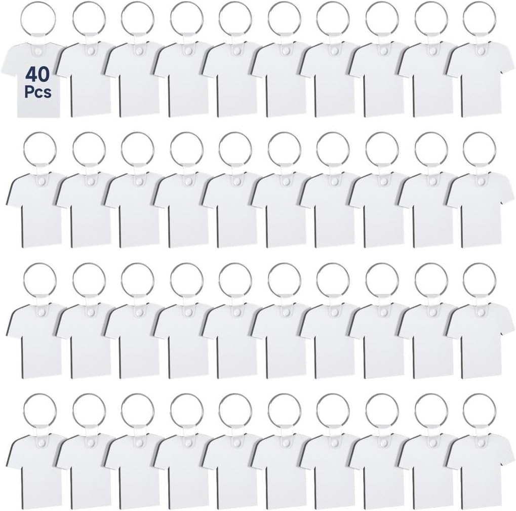Lnrueg 40 Pcs Sublimation Keychain Blanks, MDF Double-Sided Heat Transfer Football Key Chains, Printable Blank Keychains with Rings and Clips for DIY Crafts - Image 3