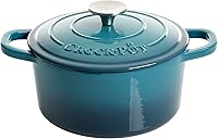 Vista 11 de Crock-Pot Artisan - Horno holandés redondo de hierro fundido esmaltado, 7 cuartos de galón, color verde pistacho