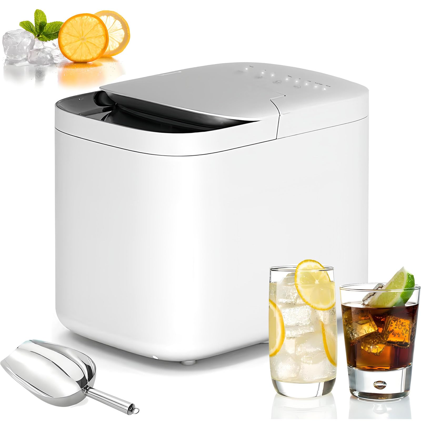 YXYLJOZ Portable Ice Maker for Home, Compact Countertop Ice Cube Machine with Self-Cleaning, Sterilizations, WiFi, Full Ice & Water Alarm, 15kg/24h – Perfect for Parties,220v