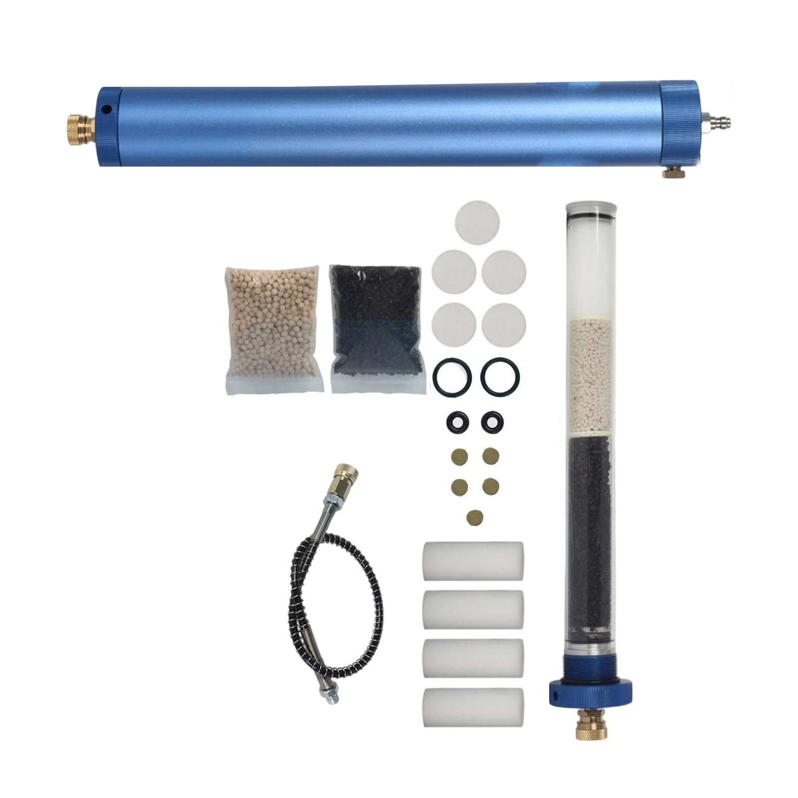Msioytog Blue Industrial Grade Pneumatic Compressor Filter Suitable For Professional And Industrial Air Tool Maintenance Applications High Pressure Pneumatic External Oil Water Filter
