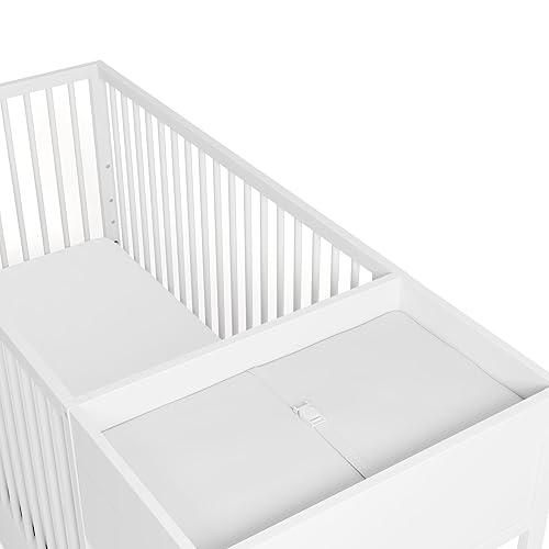 Miniatura 17 de Graco Teddi Mini cuna convertible 4 en 1 con colchón resistente al agua (blanco/madera flotante), certificado GREENGUARD Gold, colchón de 2.75