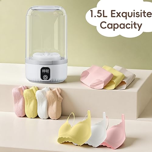 Miniatura 5 de Lavadora portátil, mini lavadora mejorada 2025, lavadora inalámbrica recargable de 4000 mAh, ropa interior de limpieza profunda, ropa pequeña,