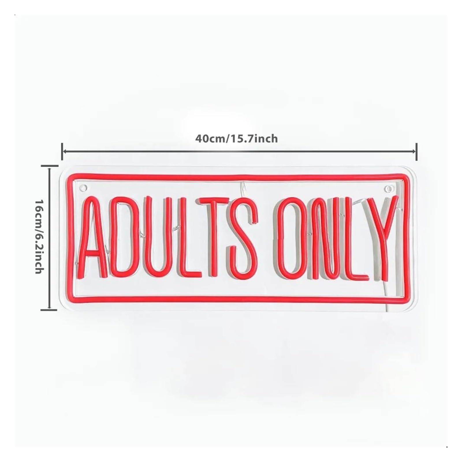 Luz de Diseño de Digital Letrero De Neón Rojo Intenso Con La Leyenda Solo Adultos: Decoración De Pared Versátil Para Fiestas, Dormitorios Y Cuevas Masculinas. Alimentado Por USB 16Cm×40Cm