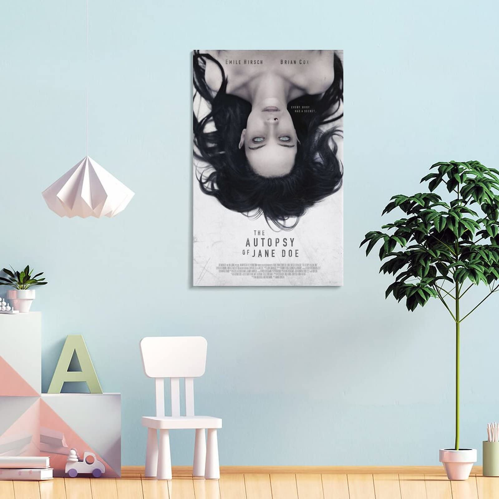 Póster de la película de terror The Autopsy Of Jane Doe de la película de terror Póster decorativo en lienzo para pared, para sala de estar, para dormitorio, 20 x 30 pulgadas (50 x 75 cm)