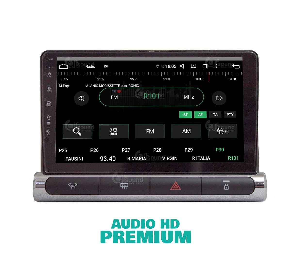 JF Sound - Autoradio Custom Fit UP - Per Citroën C3 (2016-2023) - 9" Touchscreen - CarPlay/Android Auto via Cavo - DAB+ - Octa-Core - 2GB RAM - 16GB ROM - Navigatore GPS - Bluetooth Integrato