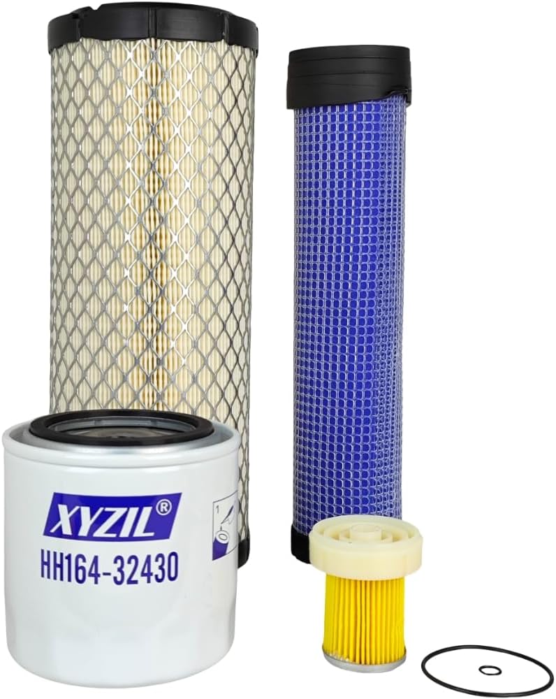 Engine Oil Fuel Air Filter Kit Compatible with Kubota L2800 L3200 L3200F L3200DT L3400 L3800 L3800F L3800DT L2501HST L2800HST L3200HST L3400HST L3800HST HH164-32430 TA040-93230 6A320-59930