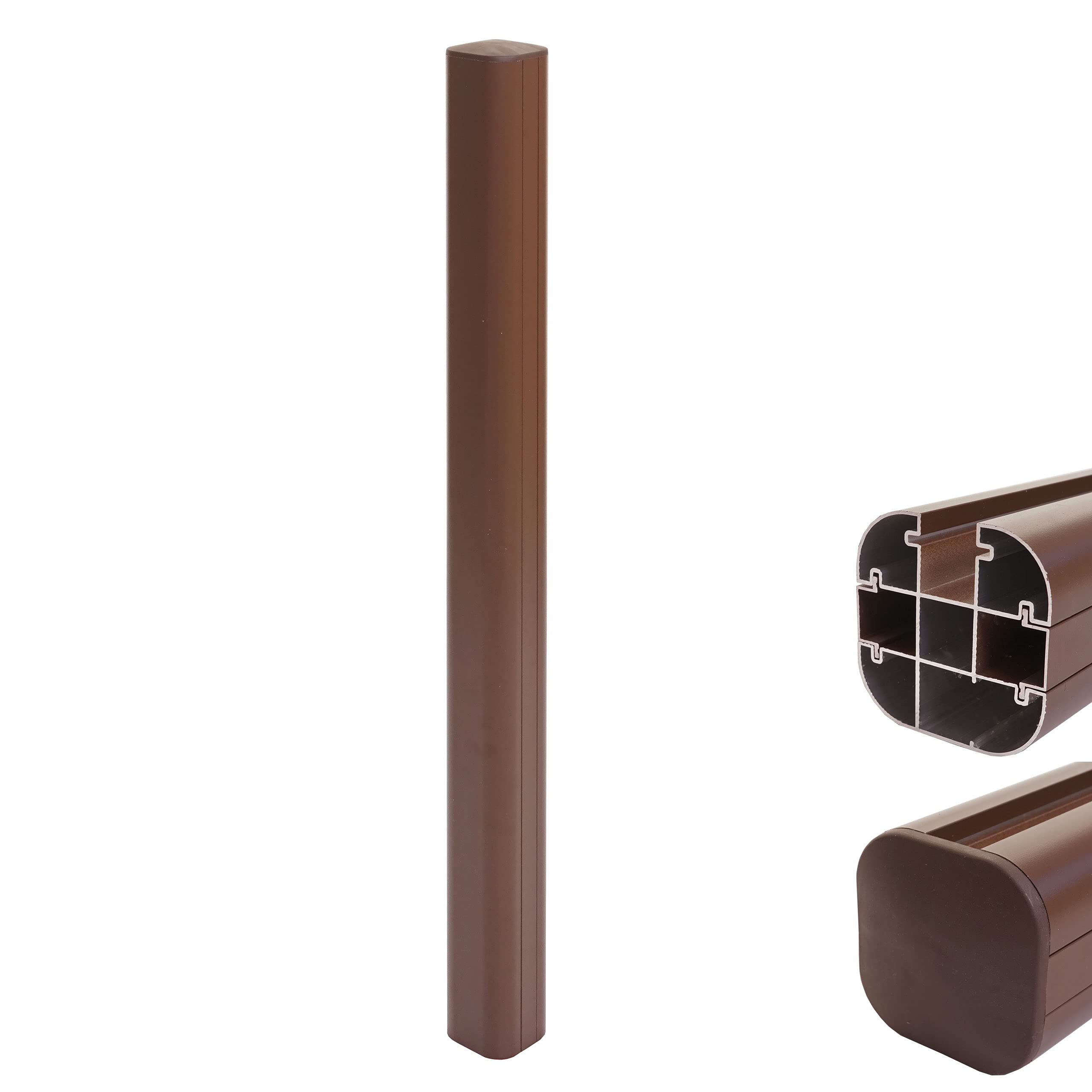 Mendler Aluminiowe słupki Sarthe-WPC, słupki słupki, system wtykowy - 98 cm, brązowy