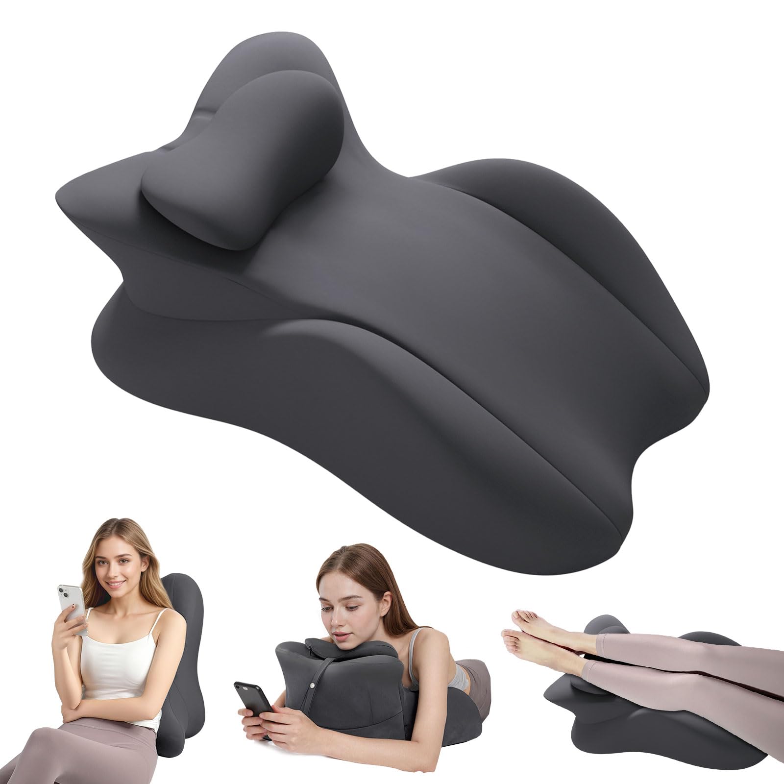 Mingfuxin Memory Foam Body Pillow, Multi-Positional Wedge Pillows for Sitting Up in Bed Adults, Ergonomic Prone Reading Pillows with Removable Cover for Reading, Acid Reflux, Snoring, Leg Elevation