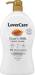 Lovercare Goat's Milk Body Wash 3x Moisturising plus Bio Nutrient (Almond Oil and Cocoa Butter) 40.7 fl oz
