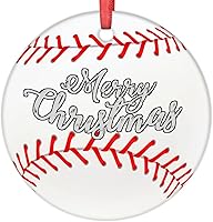 Vista 8 de Adornos de Navidad de voleibol, decoraciones deportivas de Navidad para árbol, regalo para amantes del voleibol, adornos de Navidad redondos