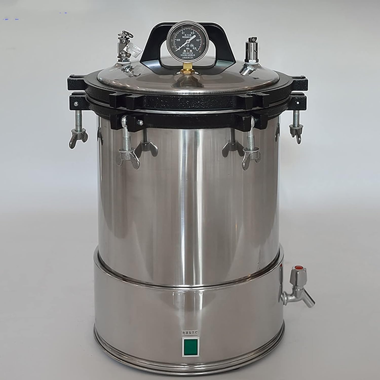 24L Portable Stainless Steel Pressure Steam Sterilizer Electric Heated Autoclave Machine with Pressure Gauge YX-24LD