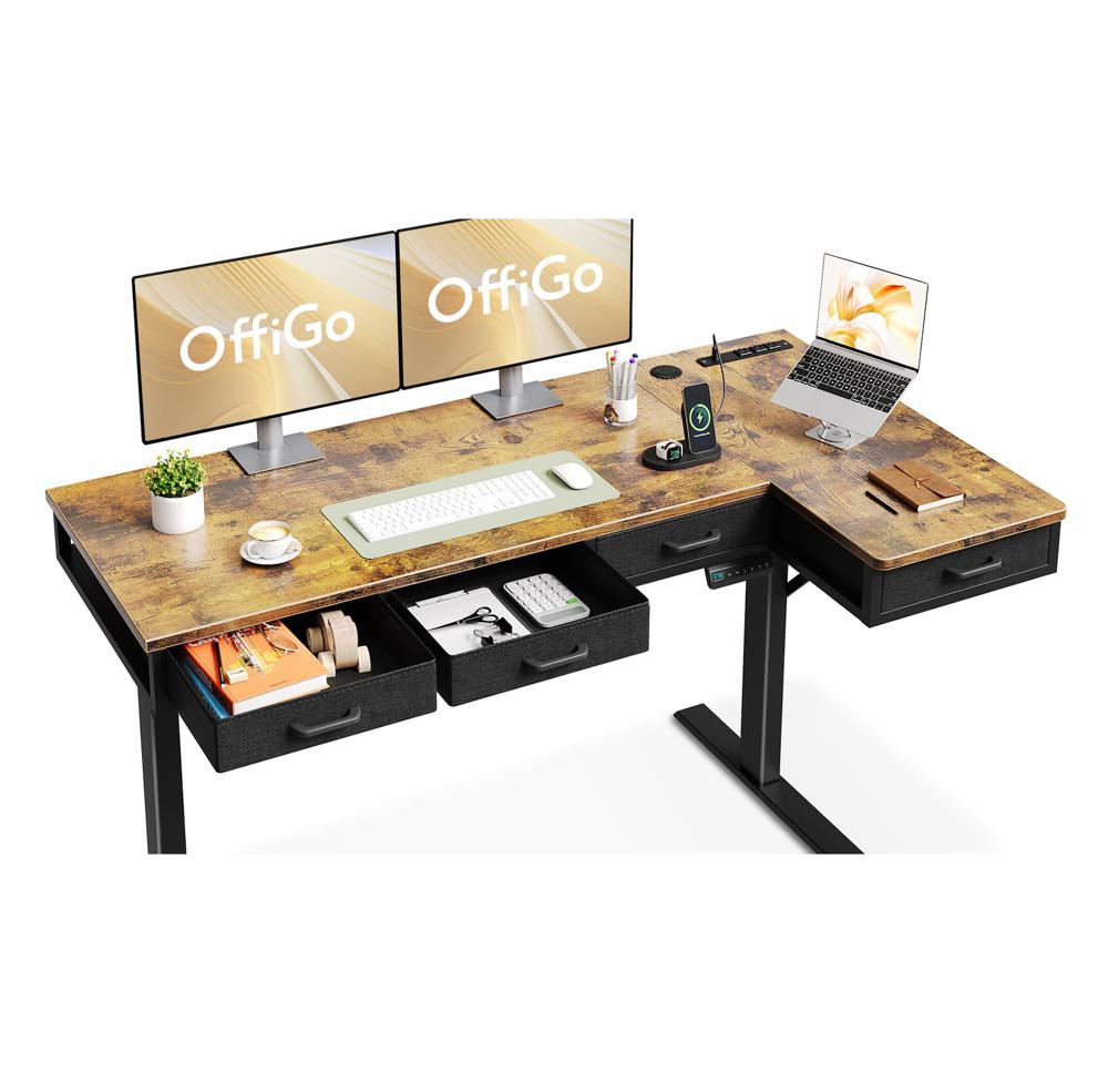 Amazon.com: OffiGo 63 Inch L Shaped Electric Standing Desk with