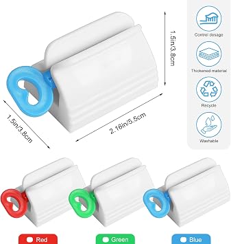 Toothpaste Squeezer-Rolling Toothpaste Squeezer Multi-Purpose Toothpaste Dispenser,Simple and Practical Toothpaste Tube Squeezer Tool (Blue)