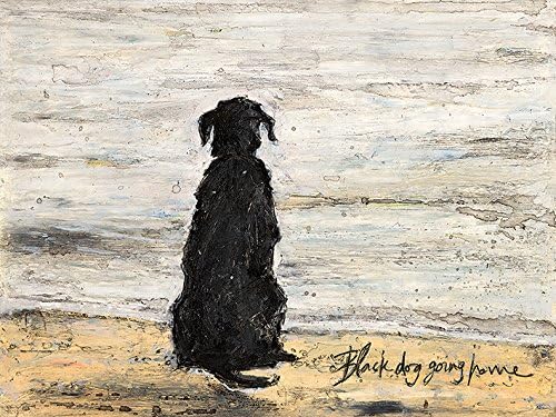 Art Group AFWDC92805 The Sam Toft Black Dog Going Home Canvas Print, Cotton, Multi-Colour, 1.8 x 30 x 40 cm