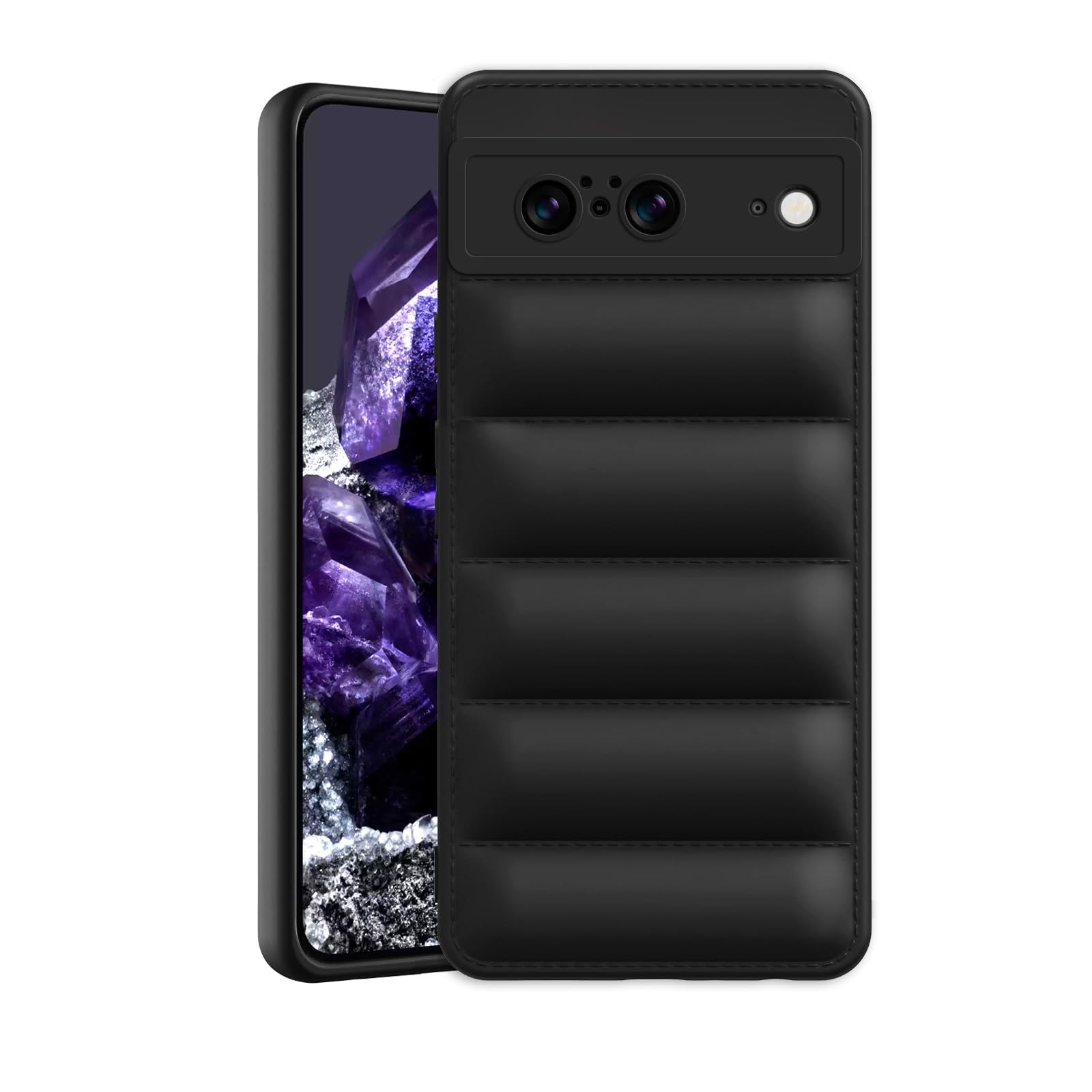 Amazon Brand - Solimo Puffer Case Camera Protection Soft Back Cover for Google Pixel 8 - Black (B0CQT858FX) Amazon Price History, Amazon Price Tracker
