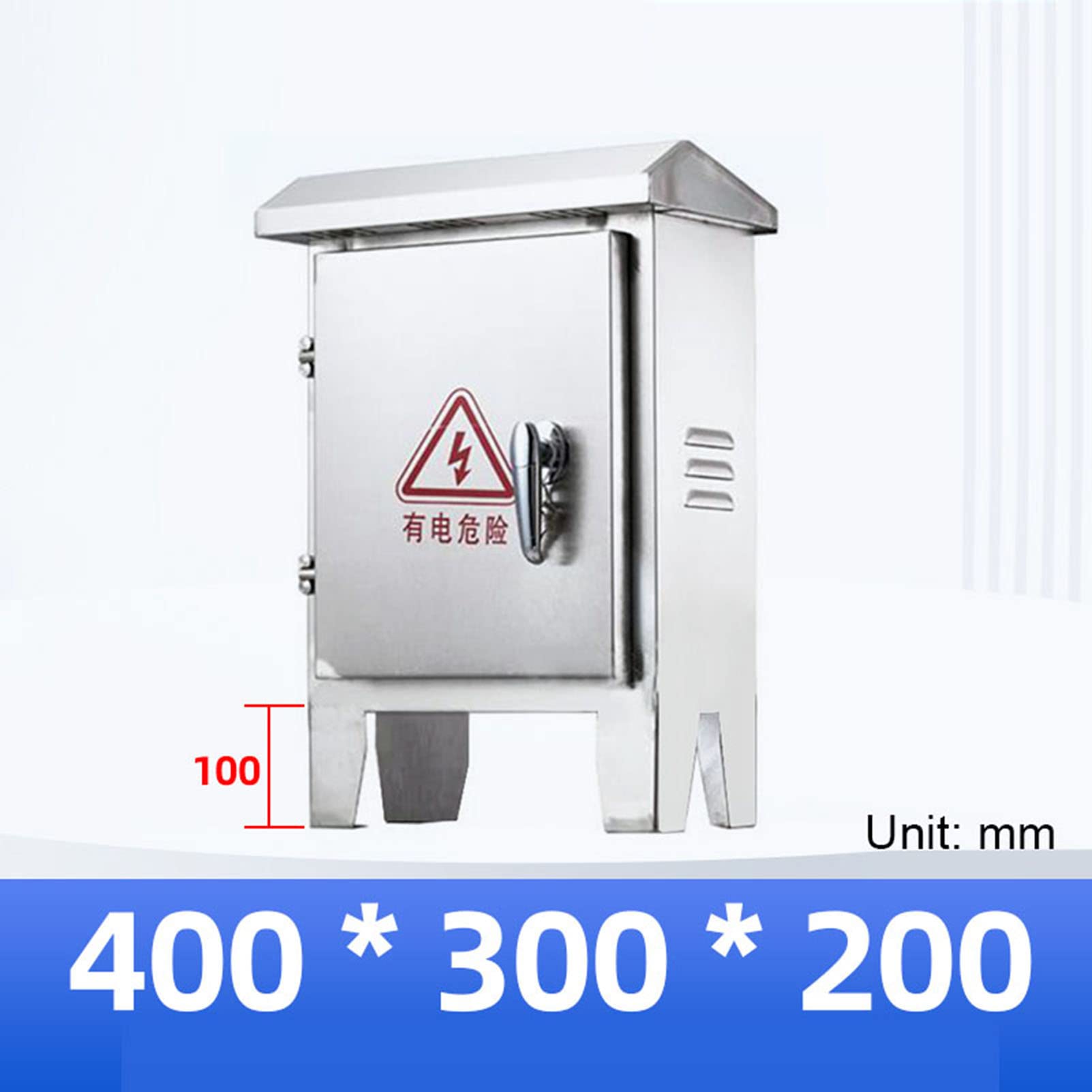 XBTGS Caja de distribución eléctrica impermeable de acero inoxidable 304, gabinete de monitoreo de red al aire libre, caja de conexiones montada en la pared, 400 x 300 x 200 mm, control industrial