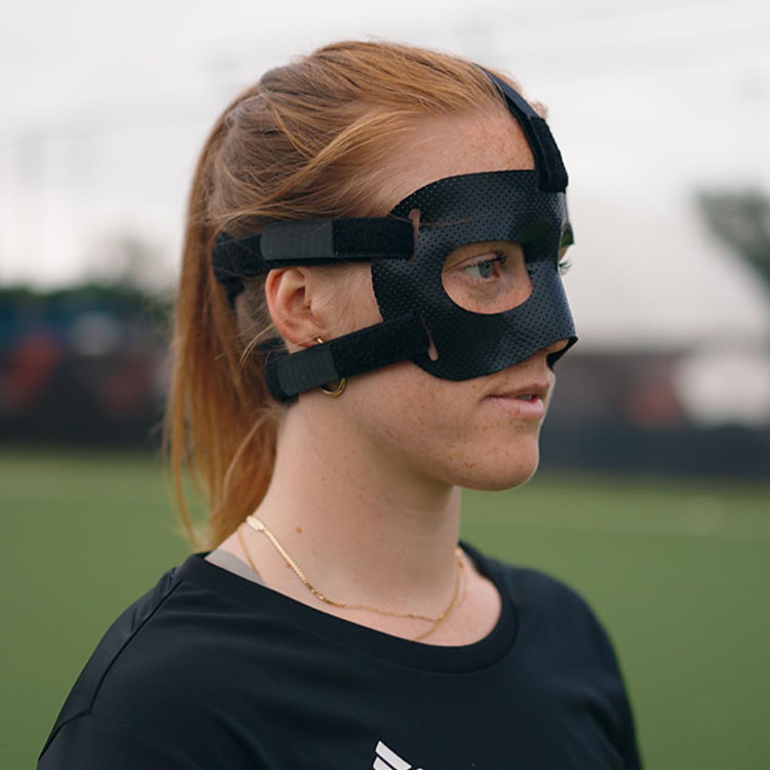 Orfiguard Face Protection Mask, (2 mm) Micro-Perforated, Black, 21.2 cm x 12 cm