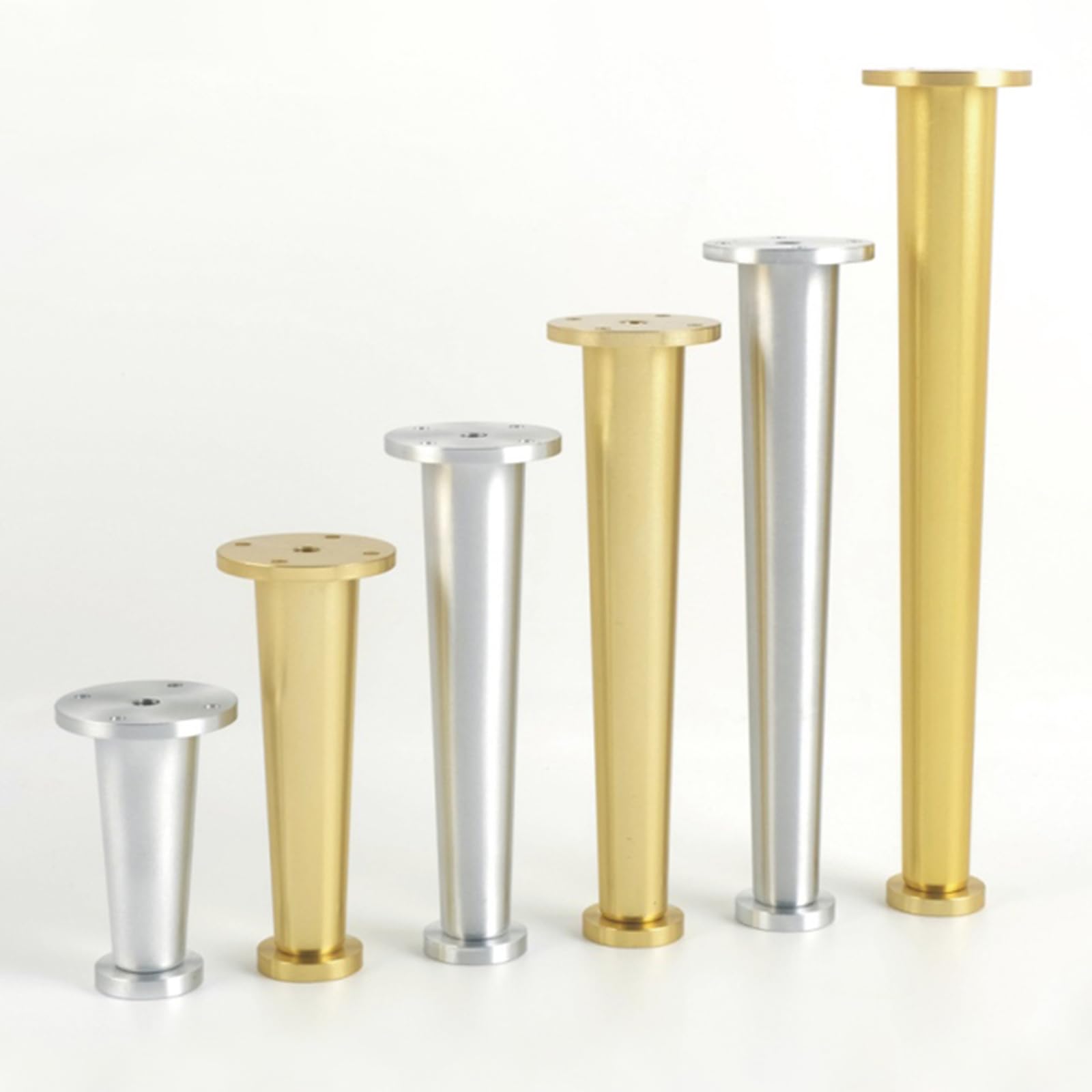 Generico Gambe per Mobili Piedini per Tavolo Regolabili in Lega di Alluminio 4 Pezzi Grigi 20 cm Superficie Anodizzata Altezza Piedini per Divano: 6-30 cm Piedini per Mobile 20 cm/7,9"
