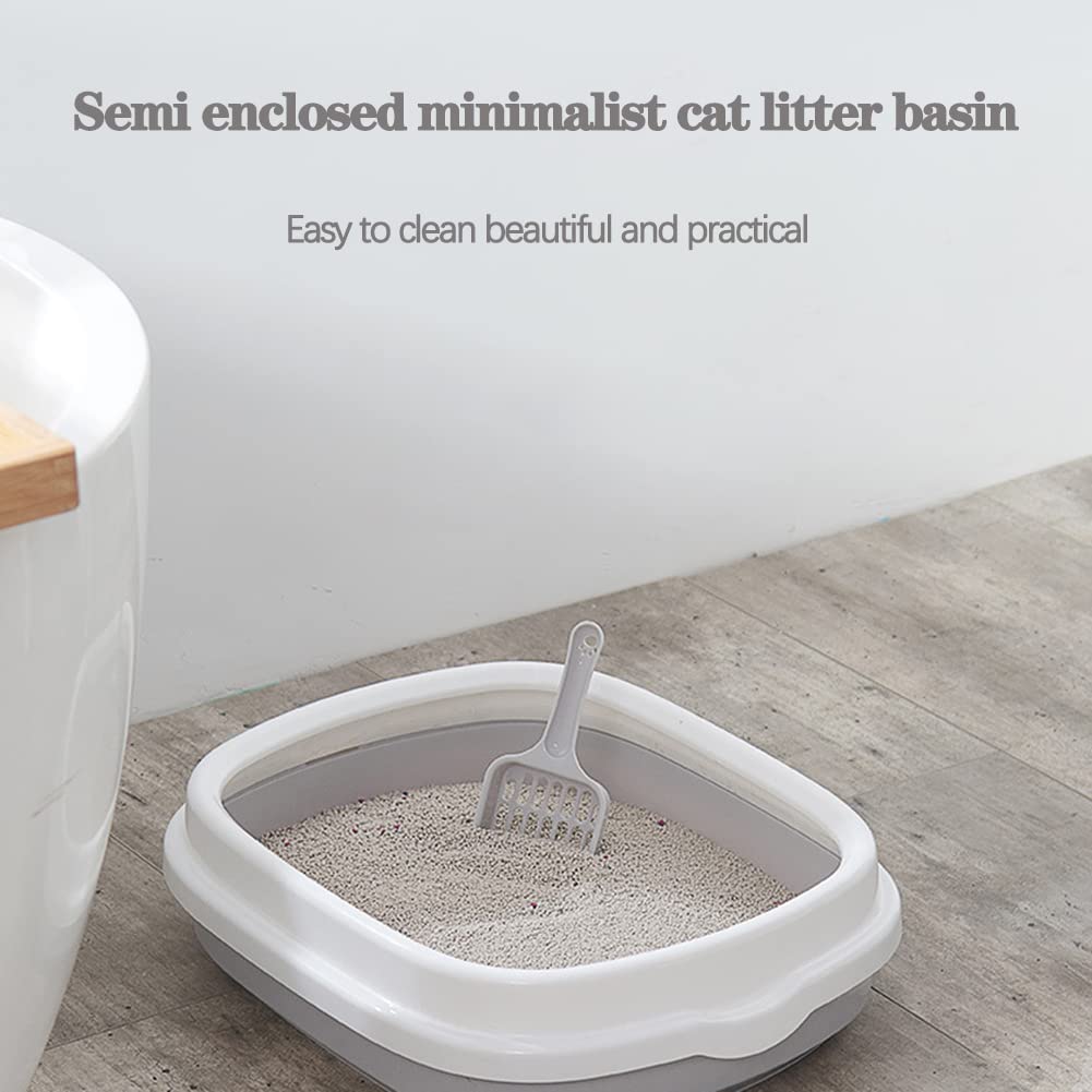 Offene Katzentoilette Mit Hohem Rand – 50x36 Cm, Spritzwassergeschützt, Mit Schaufel