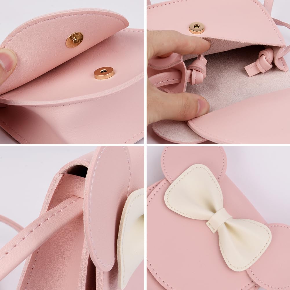 Shirene Mała Myszka Kokarda Kokarda Crossbody, Mała Dziewczynka Torebka Na Ramię Kokarda Klapka Mini Magnetyczna Klapka Torba Regulowany Pasek Torba Na Ramię Dla Dziewczyn Dzieci Maluch Nastolat