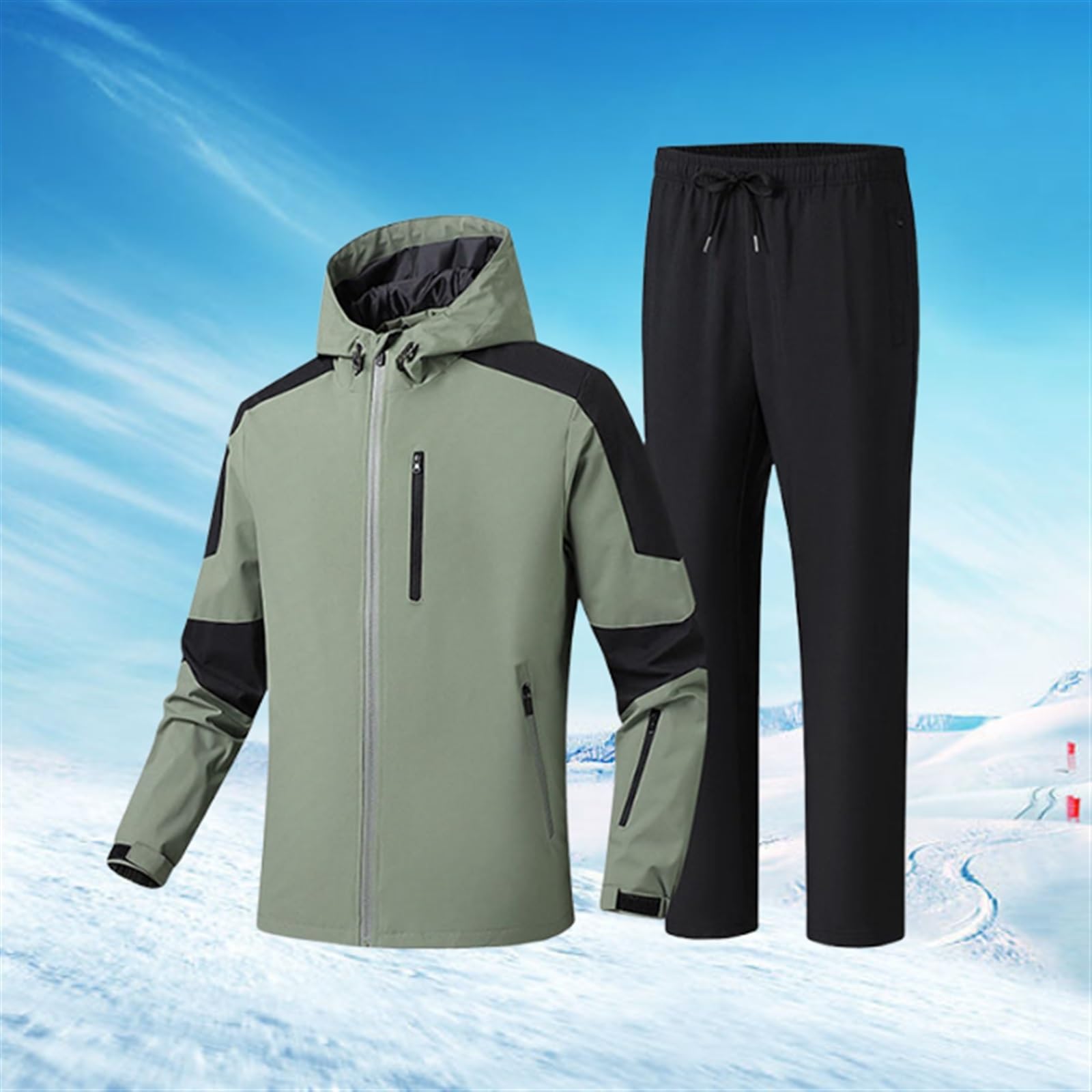 Yytcsjz Set Tute Da Sci Invernali Da Uomo, Set Giacca E Pantaloni Da Uomo Con Cappuccio E Pantaloni Colorati Incantesimi Caldi E Traspiranti Per Esterni, Tute Da Sci Antivento Impermeabili