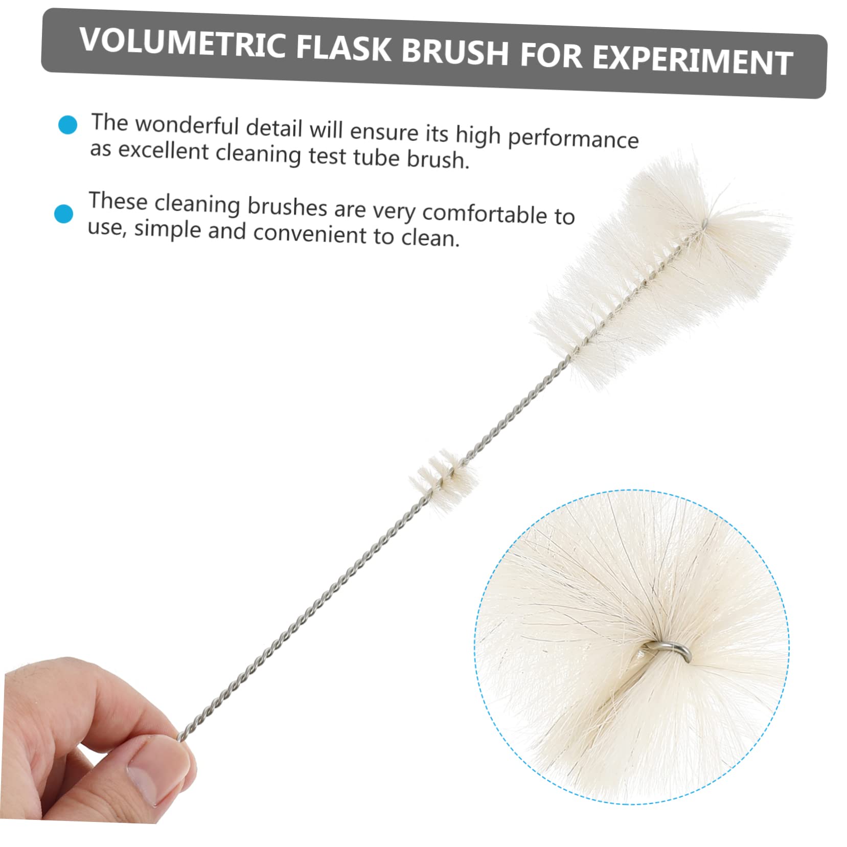 FRCOLOR 10 Pcs Bottle Brush Test Tube Brush Round Bottle Scrub Brush Drinking Straw Cleaner Brush Baby Water