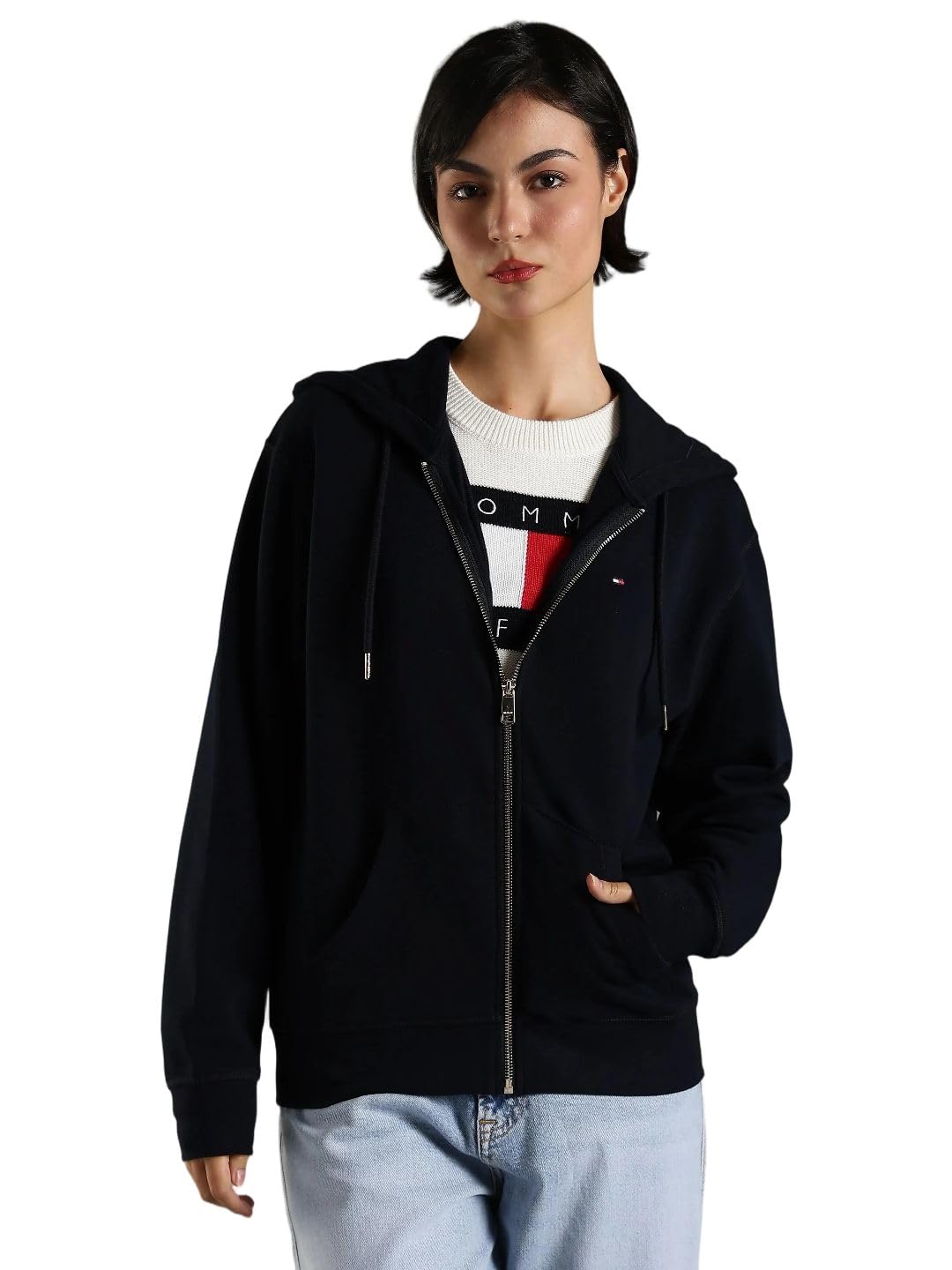 Regular Fit Cotton Hooded Neck Zip-Front Sweatshirt-image-20